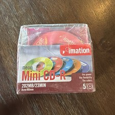 Imation Neon Mini CD-R 5 Pack (202MB/23Min) fit 8cm/80mm CD trays RipGO  picture