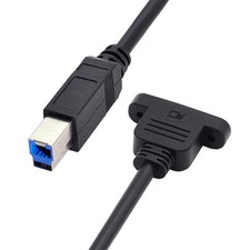 cablecc 5Gbps USB 3.0 Type B Male to Micro Female Type-B Screw Black picture