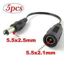 5pcs 17cm DC Power Adapter Convert Cable 5.5x2.1mm Female to 5.5x2.5mm Male picture