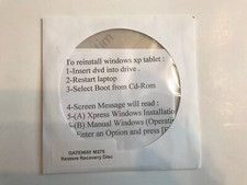 GATEWAY M275 RESTORE RECOVERY DISC FOR XP WINDOWS picture