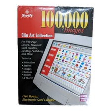 NEW/SEALED Swift 100.000 Images Clip Art Collection CD ROM W/ Bonus Card Creator picture