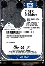 WD20NMVW-11EDZS7 S/N: WXN1A DCM: HHMT2HKB WESTERN DIGITAL 2TB THAILAND JUN 2016 picture