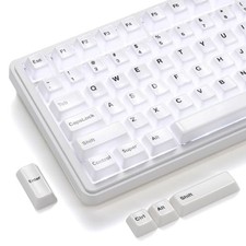 XVX 120-Key Ceramic Keycaps Cherry Profile White Black Legends MX Magnetic picture