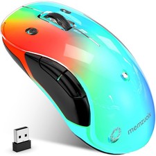 memzuoix 2.4G Aesthetic Wireless Mouse - Customizable Covers & LED Mood Light... picture