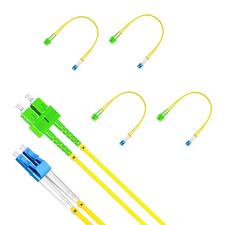 5 PCS 0.3 Meter Fiber Optic Patch Cord SC To LC UPC Duplex OS2 9/125m LSZH picture