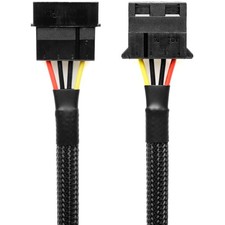 CRJ 4Pin Peripheral Molex Extension Cable Computer ATX Power Sleeved 24in picture