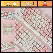 Cute Pink Cherry Keycaps Set - MOA Profile Dye-Sub PBT for 60% 75% TKL 100% Keyb picture