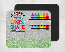 Glitter Custom Name Green Mousepad, Teacher Gift, Back to School, Christmas picture