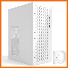 MATX Micro ATX Case, High Airflow Slim PC Case with 80mm Fan-White picture