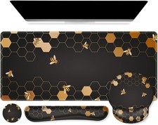 iCasso Desk Mat, Gaming Mouse Pad Wrist Support Set,4in1 XXL Large Mousepad +... picture
