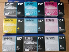Set of 9 Genuine Epson 157 Ink Cartridges T1571 T1574 T1575 T1576 T1577 T1579... picture