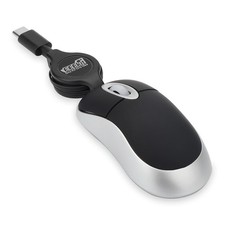 EEEKit Mini Wired USB C Mouse, 3-Button Retractable Corded Mouse, Black picture