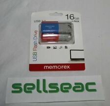 Memorex 16GB USB Flash Drive USB 2.0 3 Pack Brand New picture