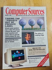 Computer Sources Magazine  August 1991 Vintage Early PC Computer Cellular Modems picture