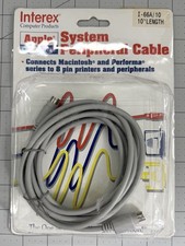 Interex 10' System Peripheral Cable 8 Pin I-66A For Apple Macintosh M0197 NOS picture