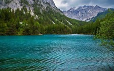 Landscape nature summer lake forest mountains alps Custom Gaming Mat Desk picture