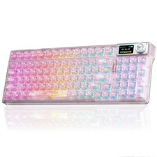 Aula F98Pro V3 Wireless Mechanical Gaming Clear Keyboard with Screen & Knob picture
