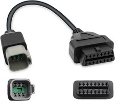 OBD2 Diagnostic Cable Adapter Connector 6 Pin to 16 Pin Motorcycle ATV UTV Engin picture