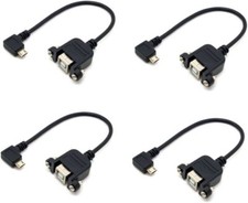4-Pack 90 Degree Left Angled Micro USB 5pin Male to USB B Female Panel Mount picture