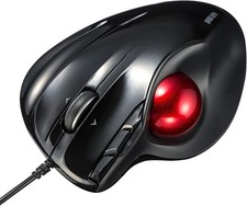 SANWA Wired Ergonomic Trackball Mouse, Programmable Roller Ball Mice, Black  picture