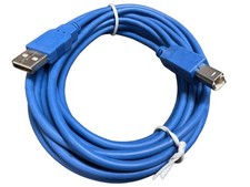 NEW 15ft USB 2.0 A Male to B Male 28/24AWG Data transferUSB Printer Blue Cable picture