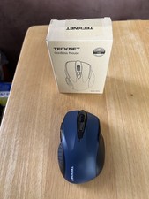 TECKNET CORDLESS MOUSE BLUE/BLACK ERGONOMIC USB RECEIVER W/MANUEL OPEN BOX picture