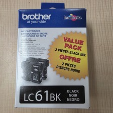 Brother LC61BK 61 Genuine Ink Cartridges BLACK Exp 02/2028 picture