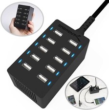 SABRENT Smart USB Ports 60 Watt 10-Port  Desktop USB Rapid Charger AX-TPCS picture