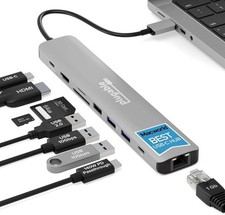 Plugable USB C Hub Multiport Adapter (9-in-1) 140W Power Delivery Charging, 4... picture