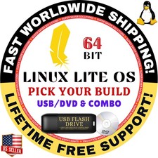 LINUX LITE OS - PICK YOUR VERSION - 64BIT LIVE/ FULL USB, DVD MAC, PC | LATEST picture