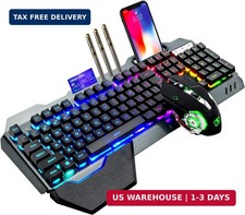 Teclado Y Mouse Inalambrico Gamer Razer Croma Gaming Iluminacion Teclas Para Pc picture