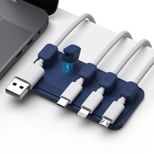 Magnetic Cable Clips 5 Pack Silicone Wire Holder Car Desk USB C Cable Organizer picture