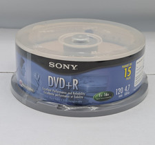 Sony DVD+R (4.7 GB)  120 Mins Recordable Media Disks 15 pack New Sealed  picture