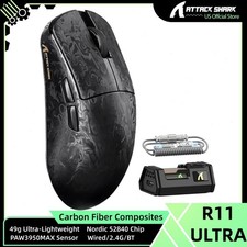ATTACK SHARK R11 ULTRA 8K Carbon Fiber Wireless Gaming Mouse With C06 RGB Cable picture