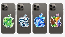 Apple Logo Phone Stickers Set of 4 Custom Art Decal iPhone Laptop Gift Tech USA picture