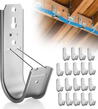 20 Pack J Cable Hook with Retainer Clip, 2-Inch Heavy Duty Wall Mount J-Hooks... picture