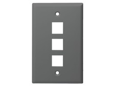 Monoprice Mid-Size Keystone Plate 3 Port, Gray, UL picture