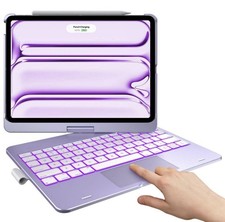 Light Purple 360° Rotatable Touch Keyboard Case for iPad Pro 11