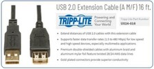 Tripp Lite 16 Ft. USB A/A 2.0 Hi-Speed Extension Cable A M/F - (U024-016) picture