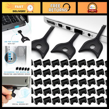 USB A Port Blockers 50 Pack - Security Lock Covers with 3 Keys, Black Protection picture