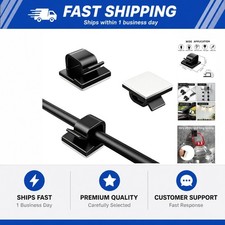 10 Pack Adhesive Cable Clips for Cord Management, Small Wire Holders for Desk picture