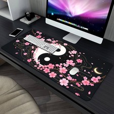 Extra-Large Yin Yang Cherry Blossom Gaming Mouse Pad, Extended Floral Zen Styl picture
