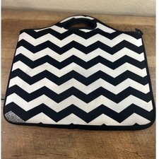 Macbeth Collection Black White Chevron Laptop Sleeve Case MB-XL5CB Carry Handle picture