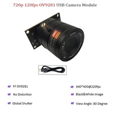 220fps 720P Global Shutter USB Camera Module OV9281 FF Fixed Focus No Distortion picture