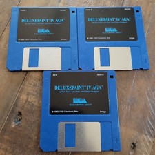 1992 Electronic Arts Deluxepaint IV AGA Computer Software 3 Disks, 3 1/2