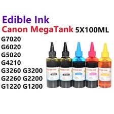 5X100ML(2XBK) Edible refill Ink alternative for Canon PIXMA MegaTank Printer A picture