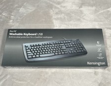 New - Kensington Pro Fit USB Wired Washable Computer Keyboard Black (K64407) NIB picture