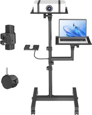2 Shelves Mobile Projector Stand, Rolling Laptop Stand Adjustable Height to 4... picture