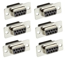 6x Pcs DB9 D-SUB 9-Pin Female Crimp Pin Type Connector Assembly Cup Socket picture