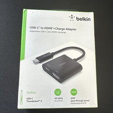 Belkin Genuine OEM USB-C to HDMI Adapter + 60W Charger (AVC002) Open Box picture